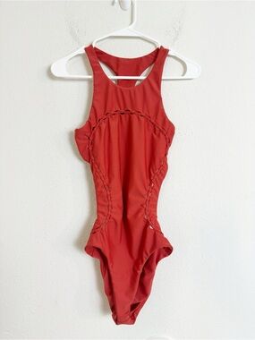 Mikoh mahina orange High-Neck Cutout open back One-Piece Swimsuit
